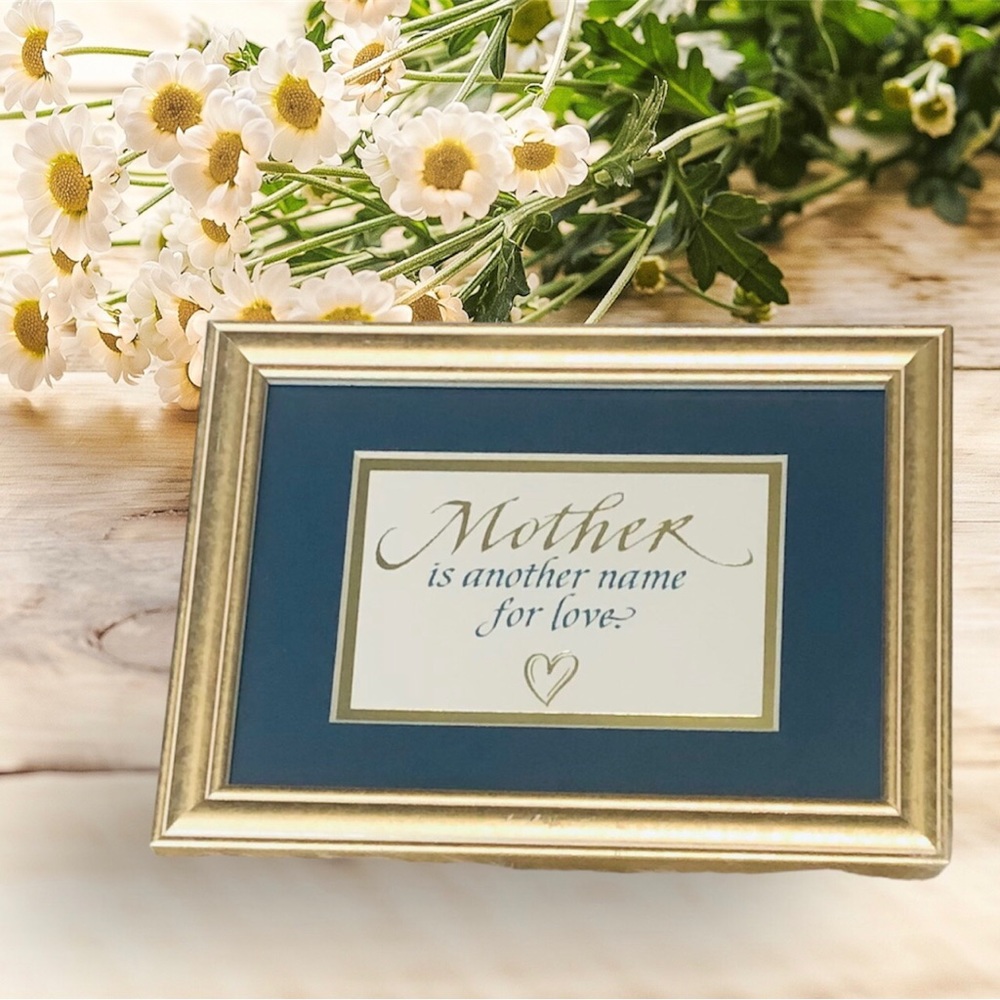 Mother Verse in a Blue and Gold Frame